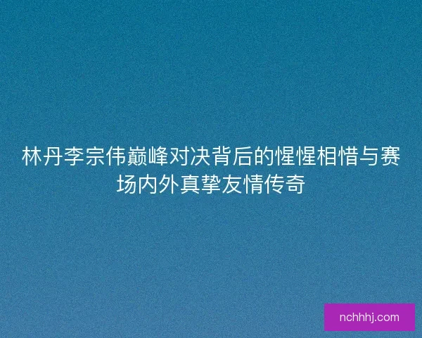 林丹李宗伟巅峰对决背后的惺惺相惜与赛场内外真挚友情传奇