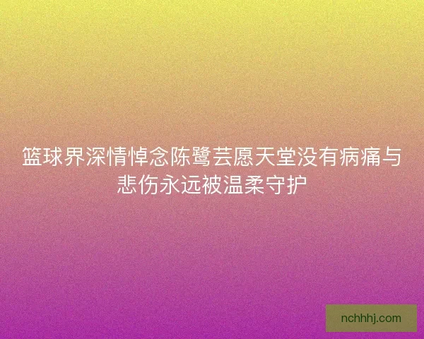 篮球界深情悼念陈鹭芸愿天堂没有病痛与悲伤永远被温柔守护